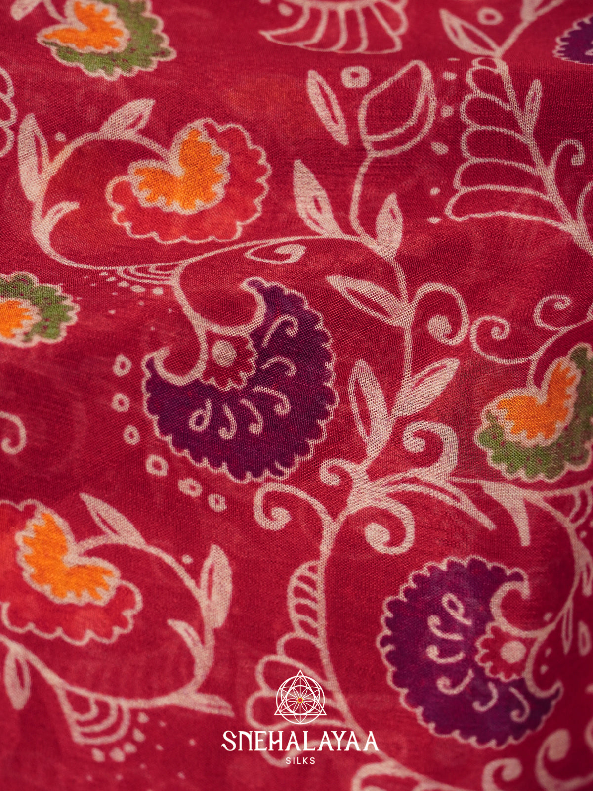 Maroon Semi Crepe Silk Saree