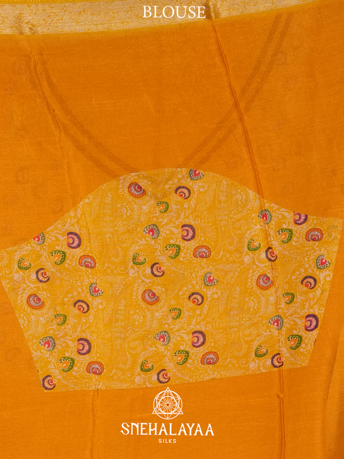 Yellow Semi Crepe Silk Saree