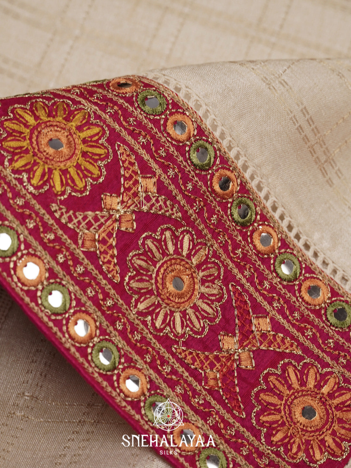 Off White Tussar Saree