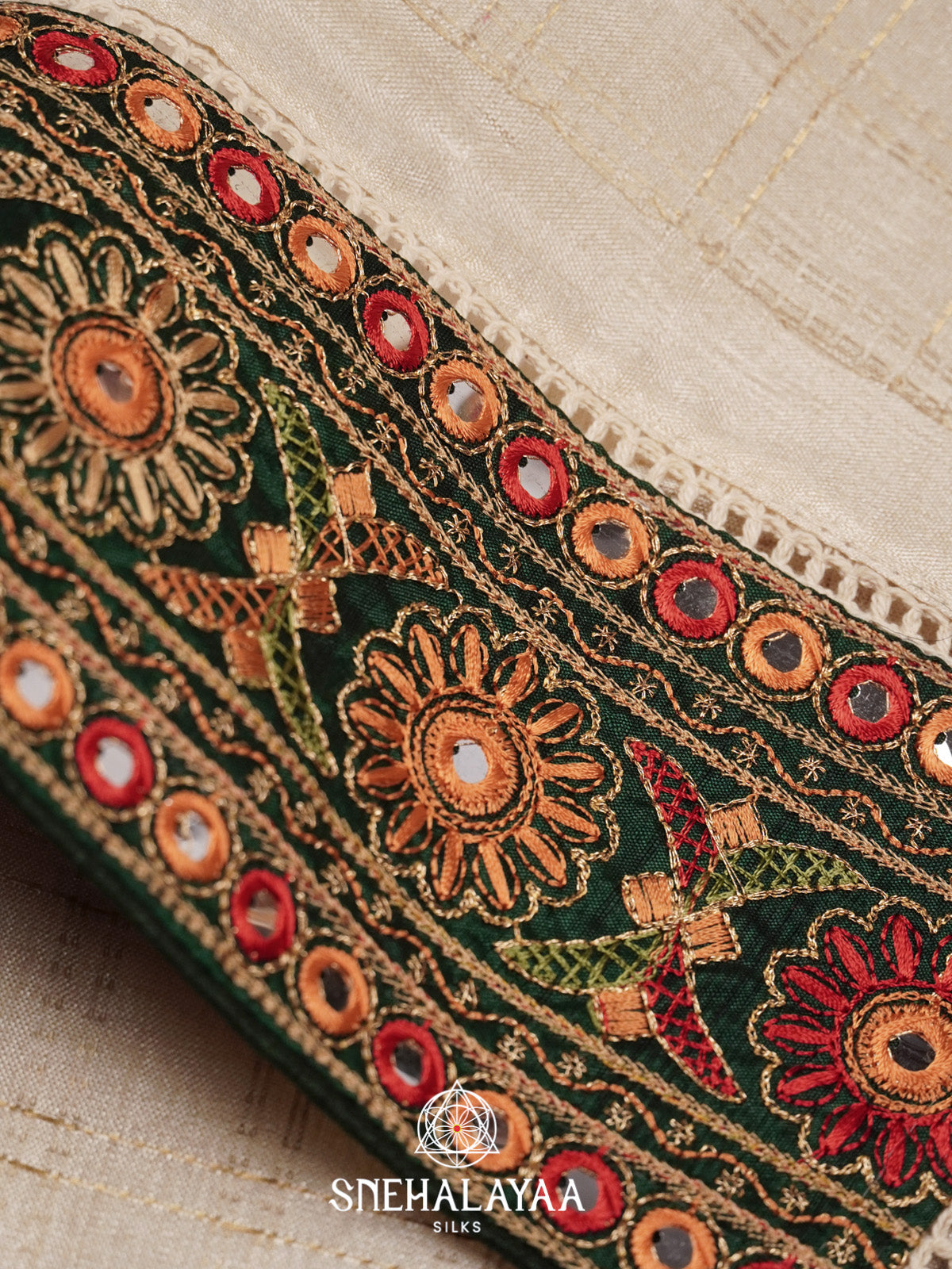 Off-White Tussar Saree