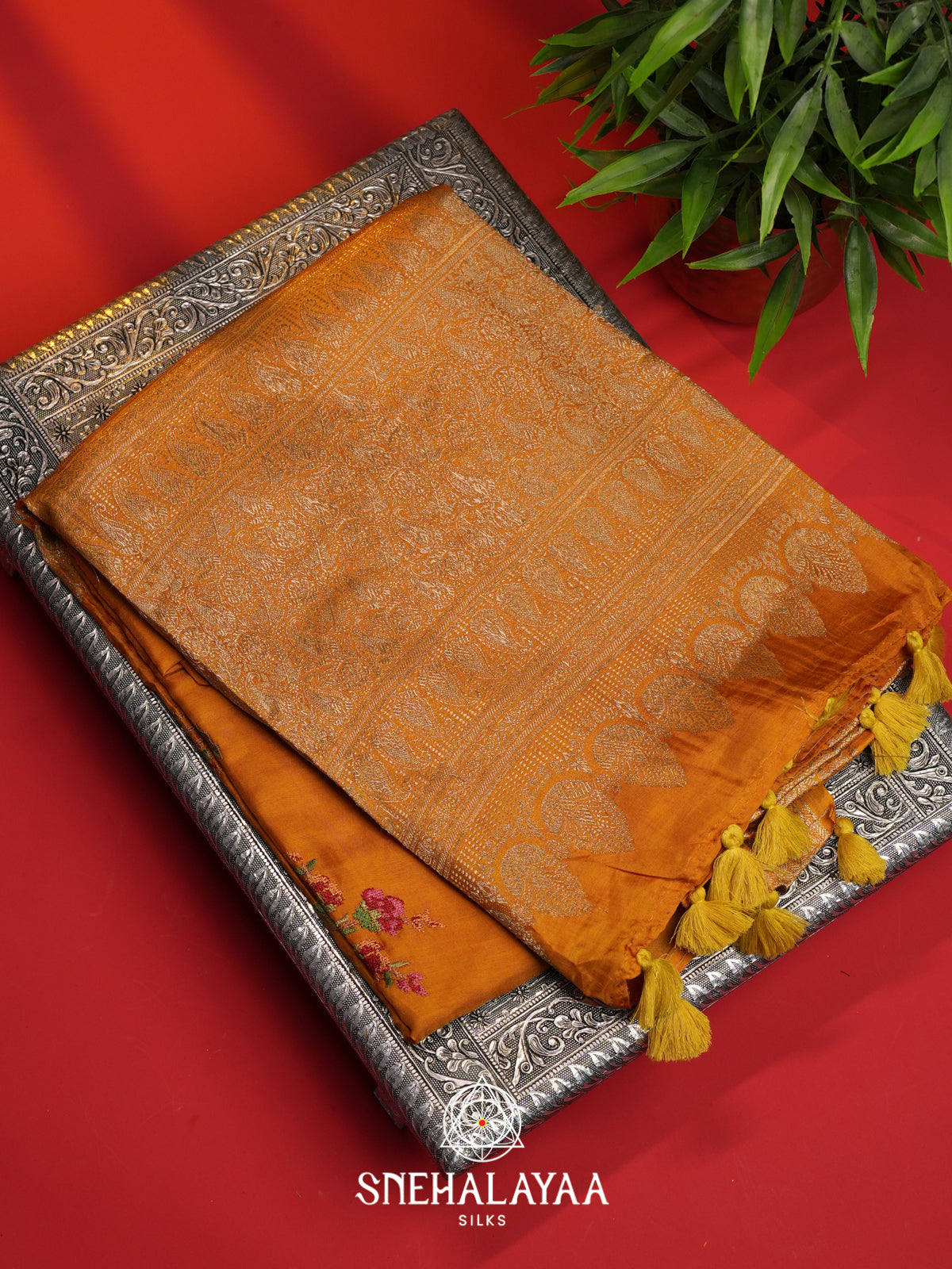 Mango Yellow Dola Saree