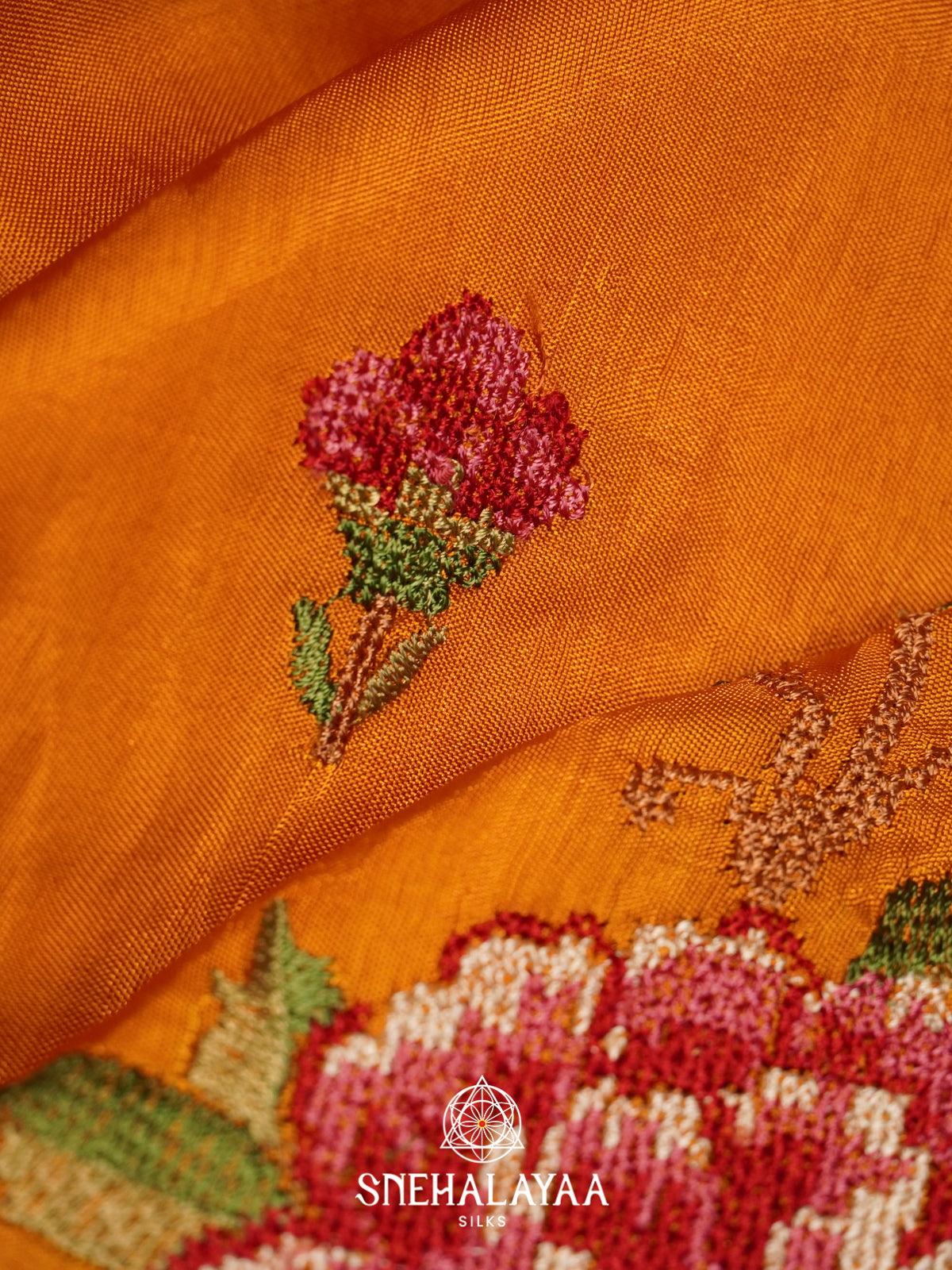 Mango Yellow Dola Saree