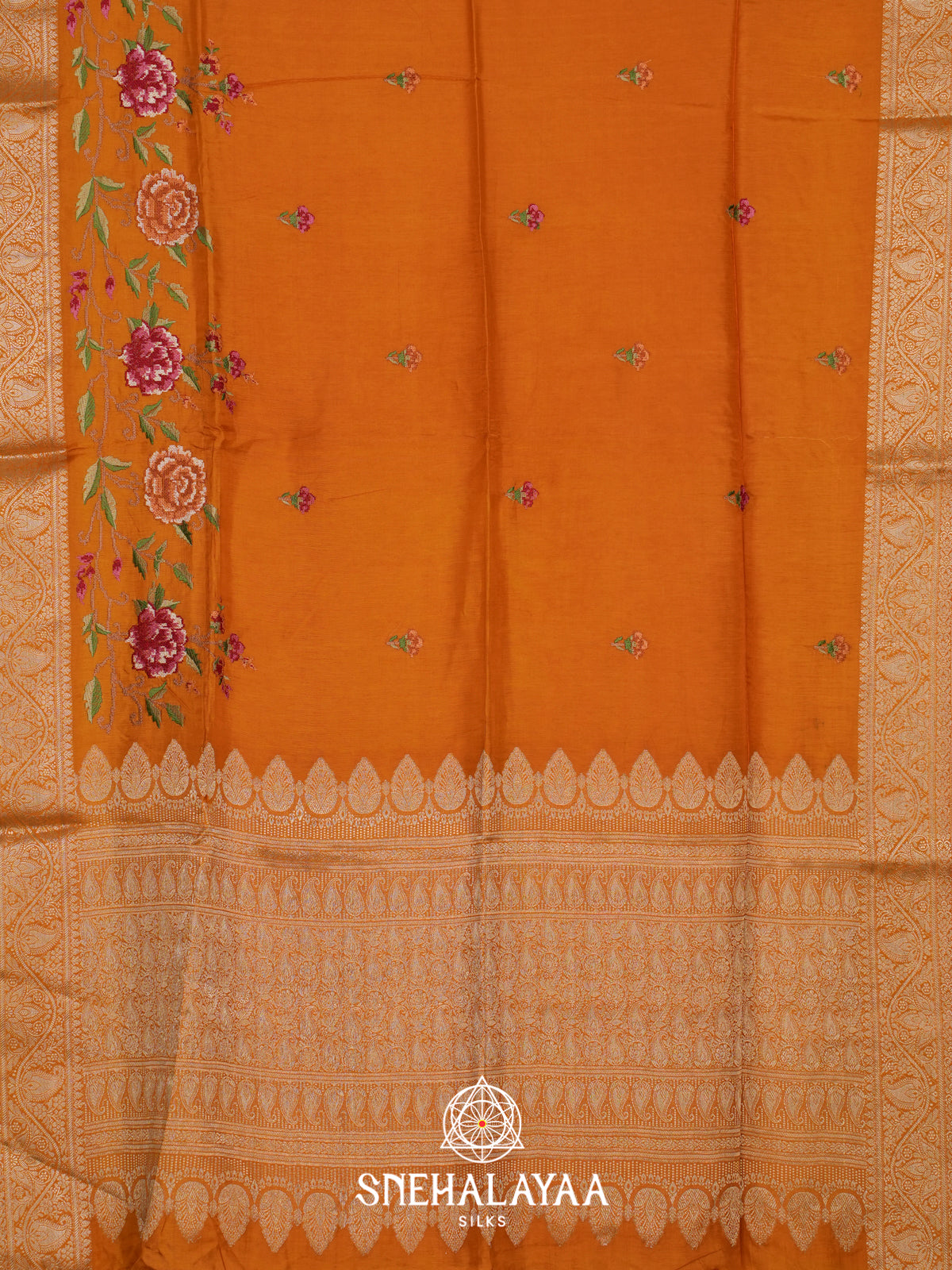 Mango Yellow Dola Saree