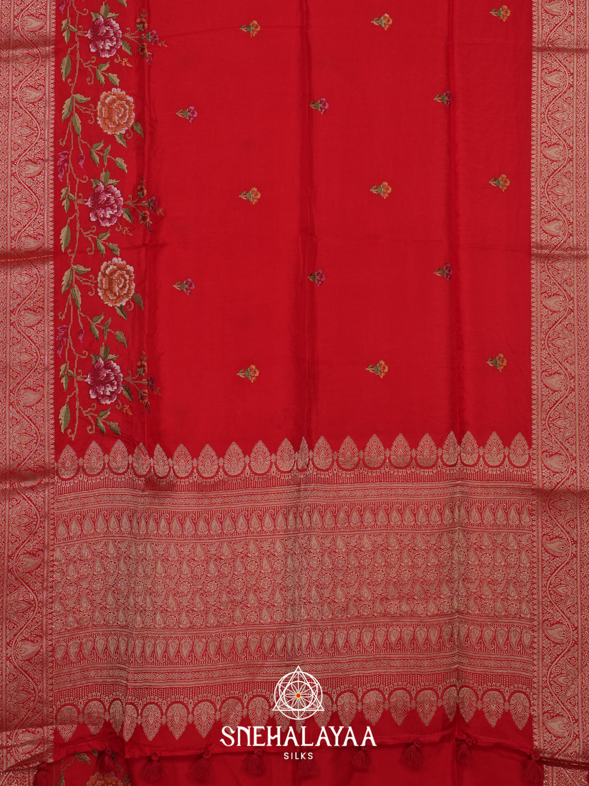 Tomato Red Dola Saree