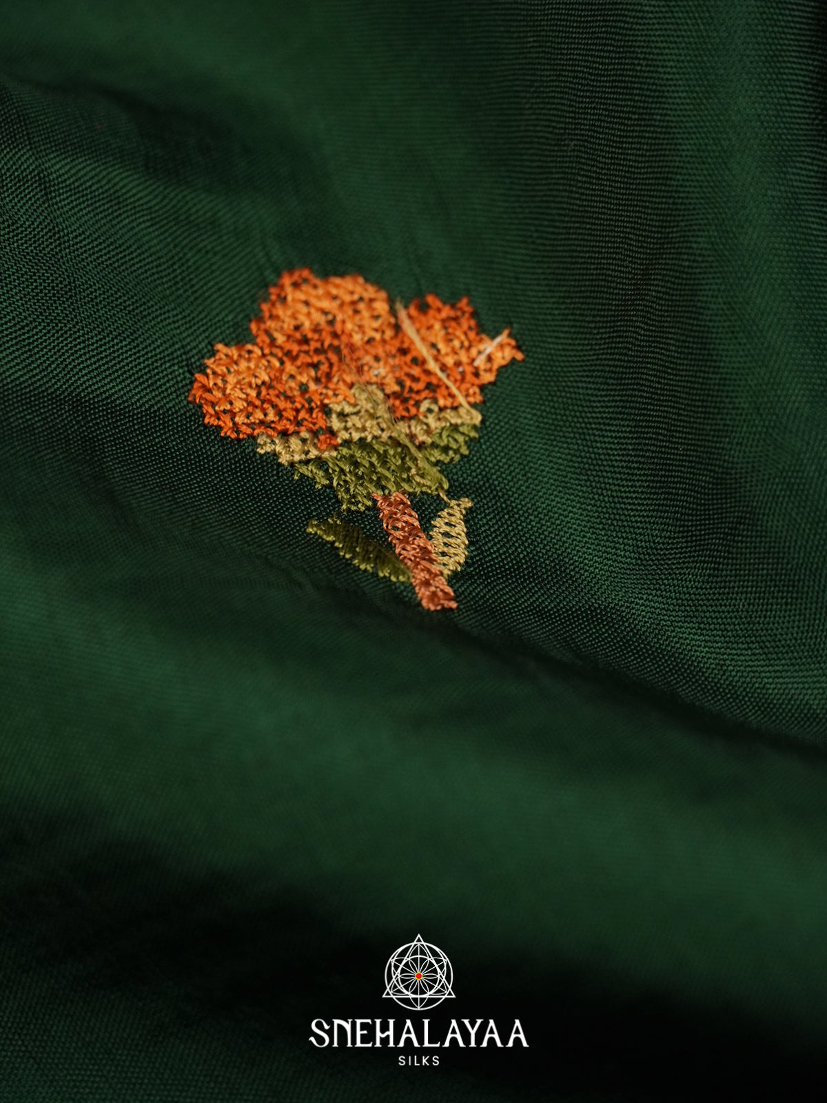 Bottle Green Dola Saree