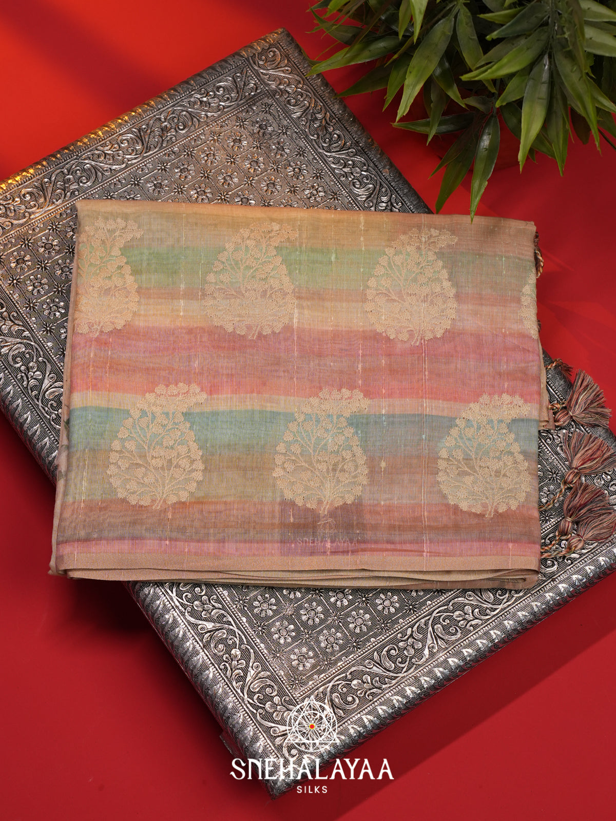 Beige  Linen Saree