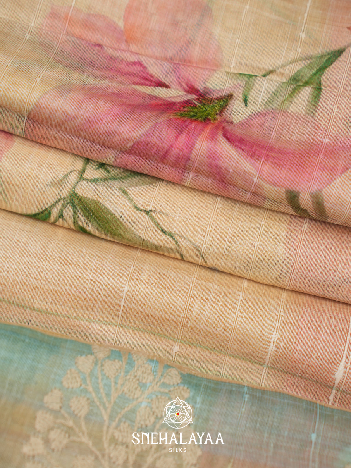 Beige  Linen Saree
