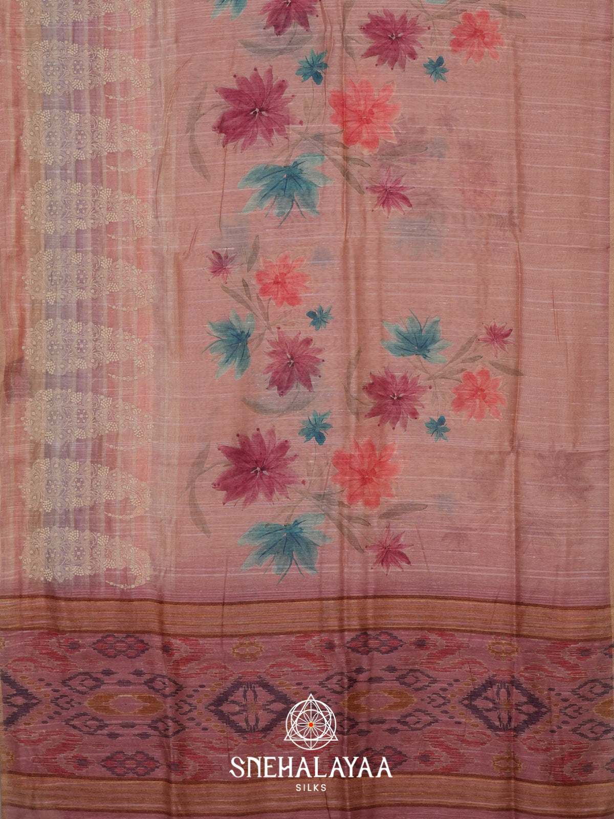 Rose  Linen Saree