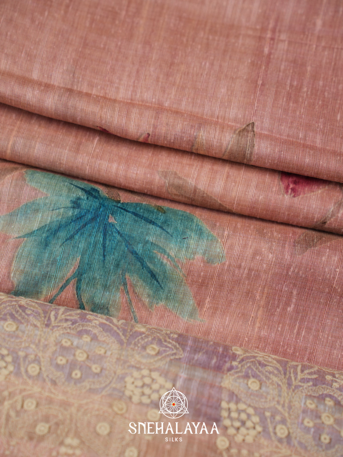 Rose Gold  Linen Saree