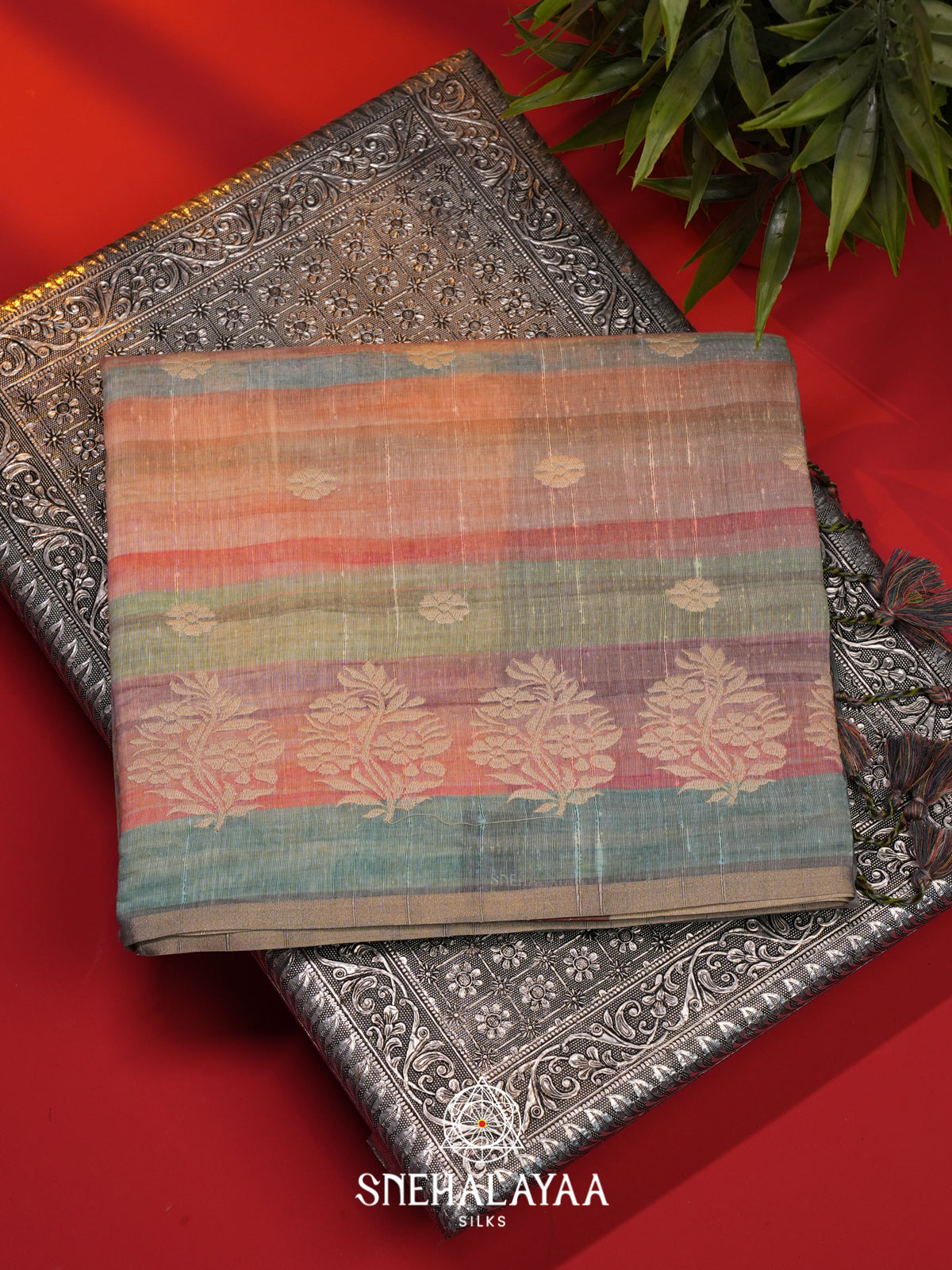 Grey  Linen Saree