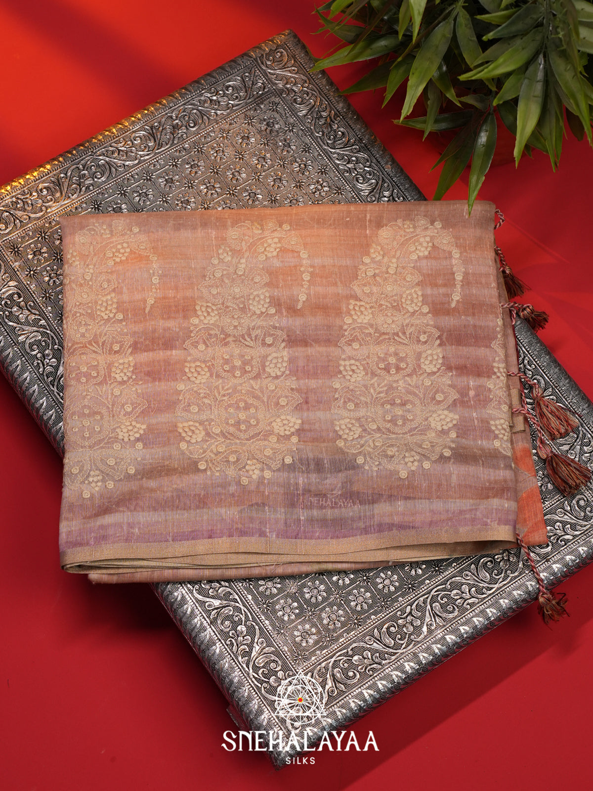 Rose Gold  Linen Saree