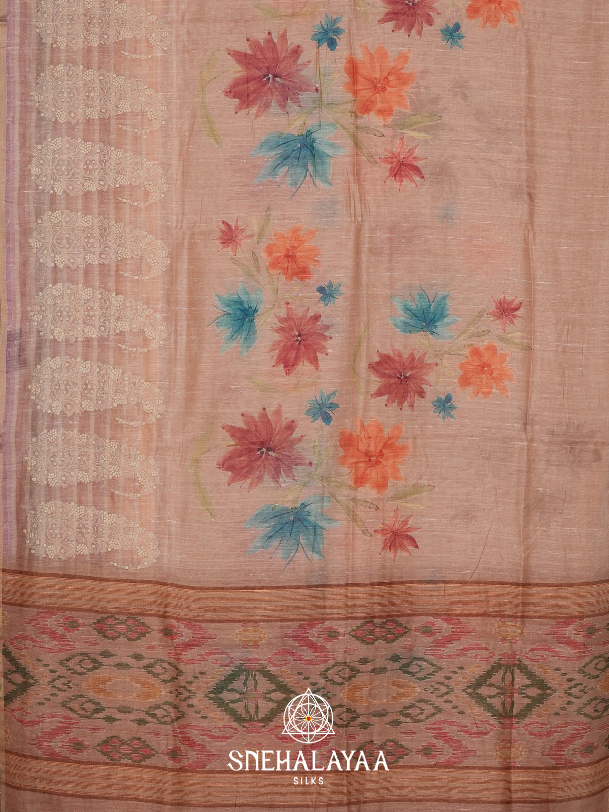 Rose Gold  Linen Saree