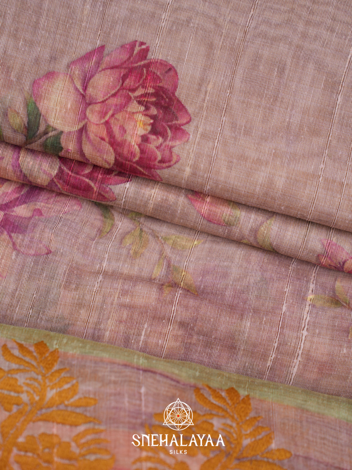 Mauve  Linen Saree