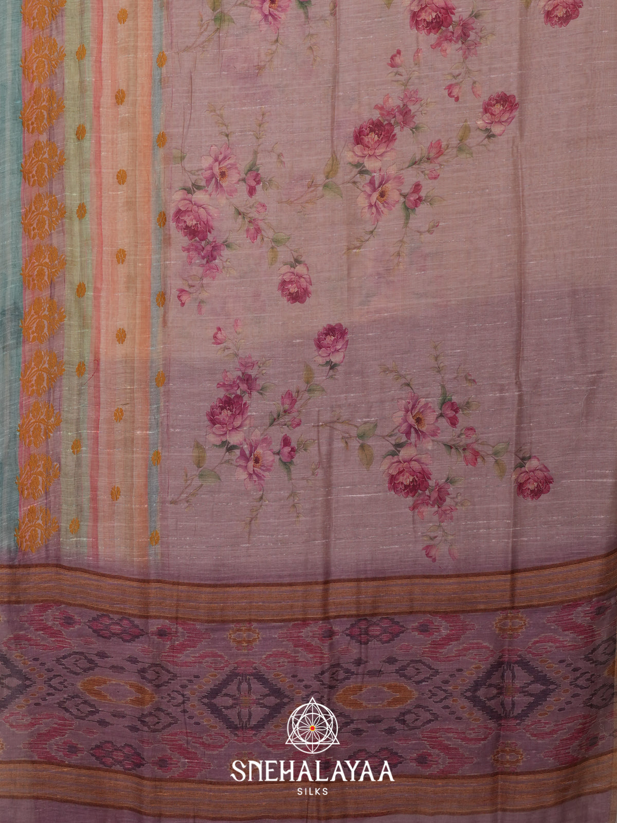 Mauve  Linen Saree