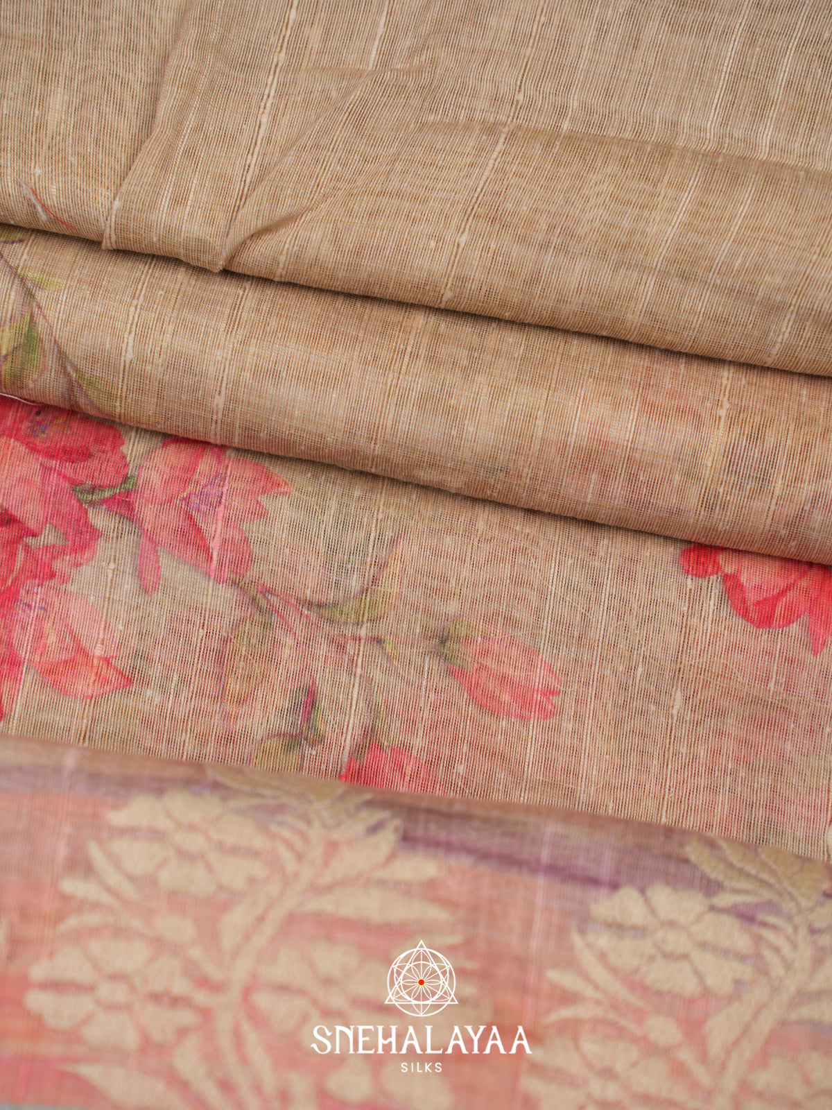Brown  Linen Saree