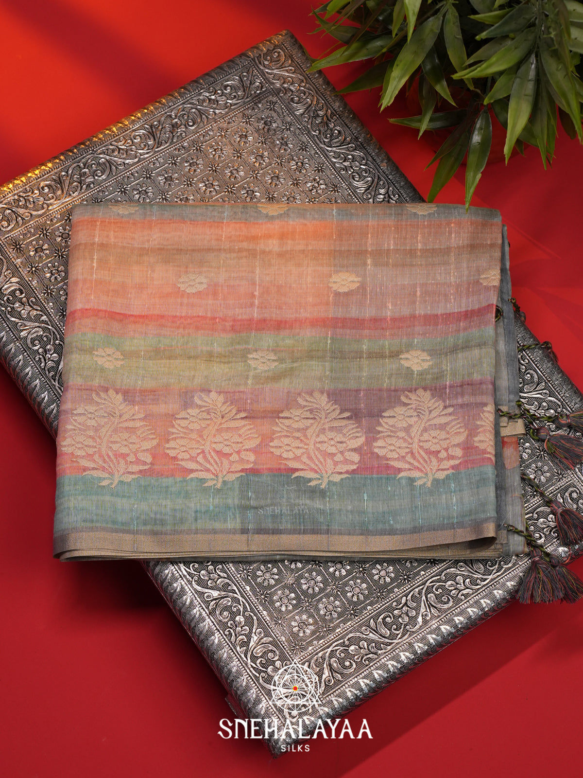 Blue  Linen Saree