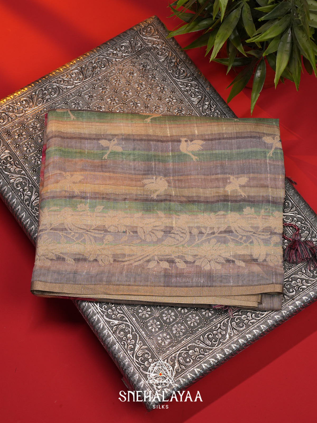Grey  Linen Saree