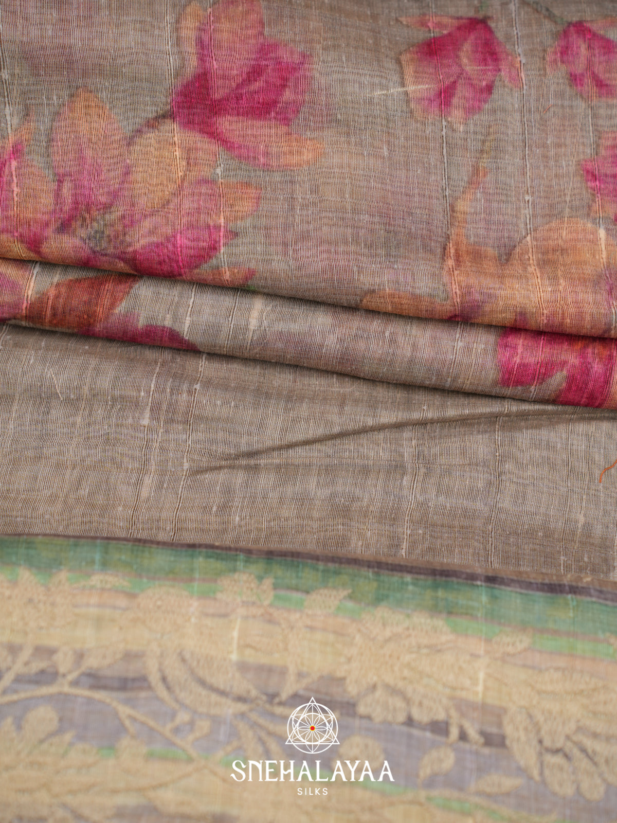 Grey  Linen Saree