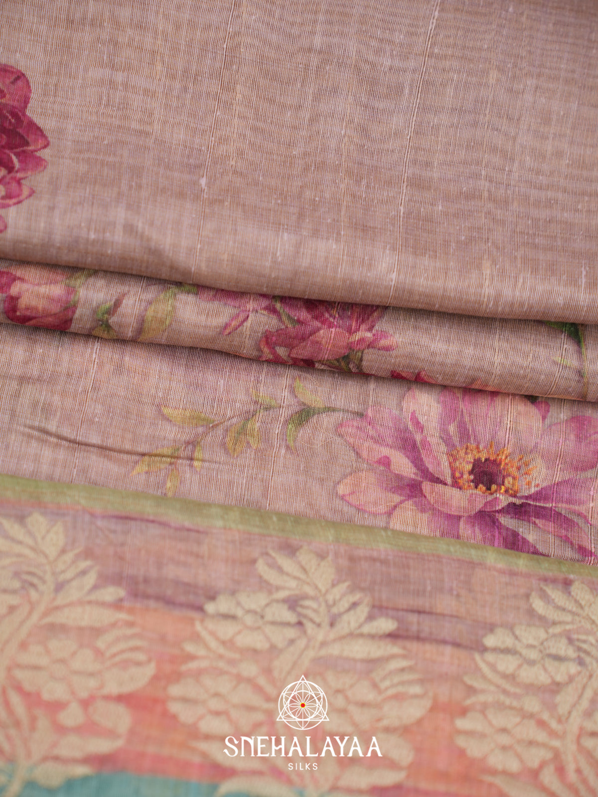 Mauve  Linen Saree