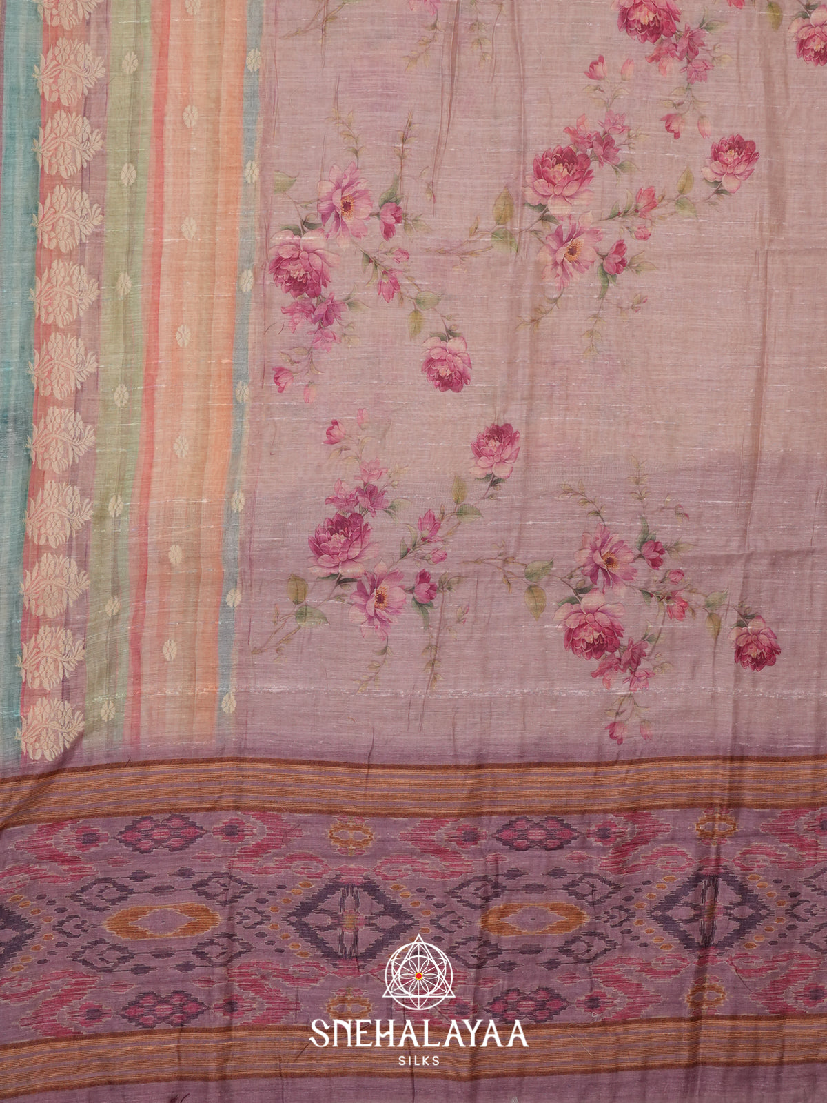 Mauve  Linen Saree