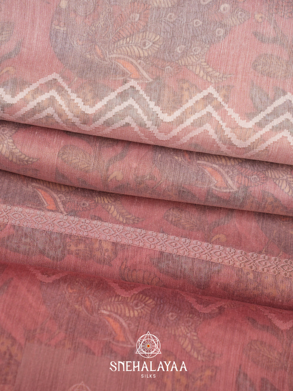 Dusty Rose  Linen Saree