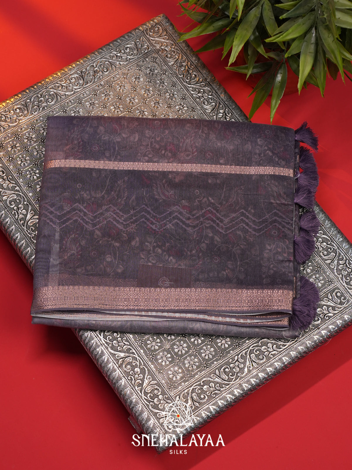 Lavender  Linen Saree