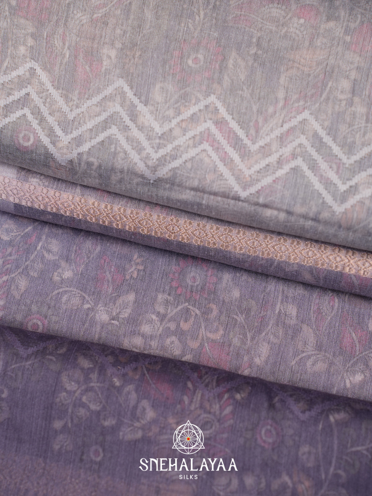 Lavender  Linen Saree
