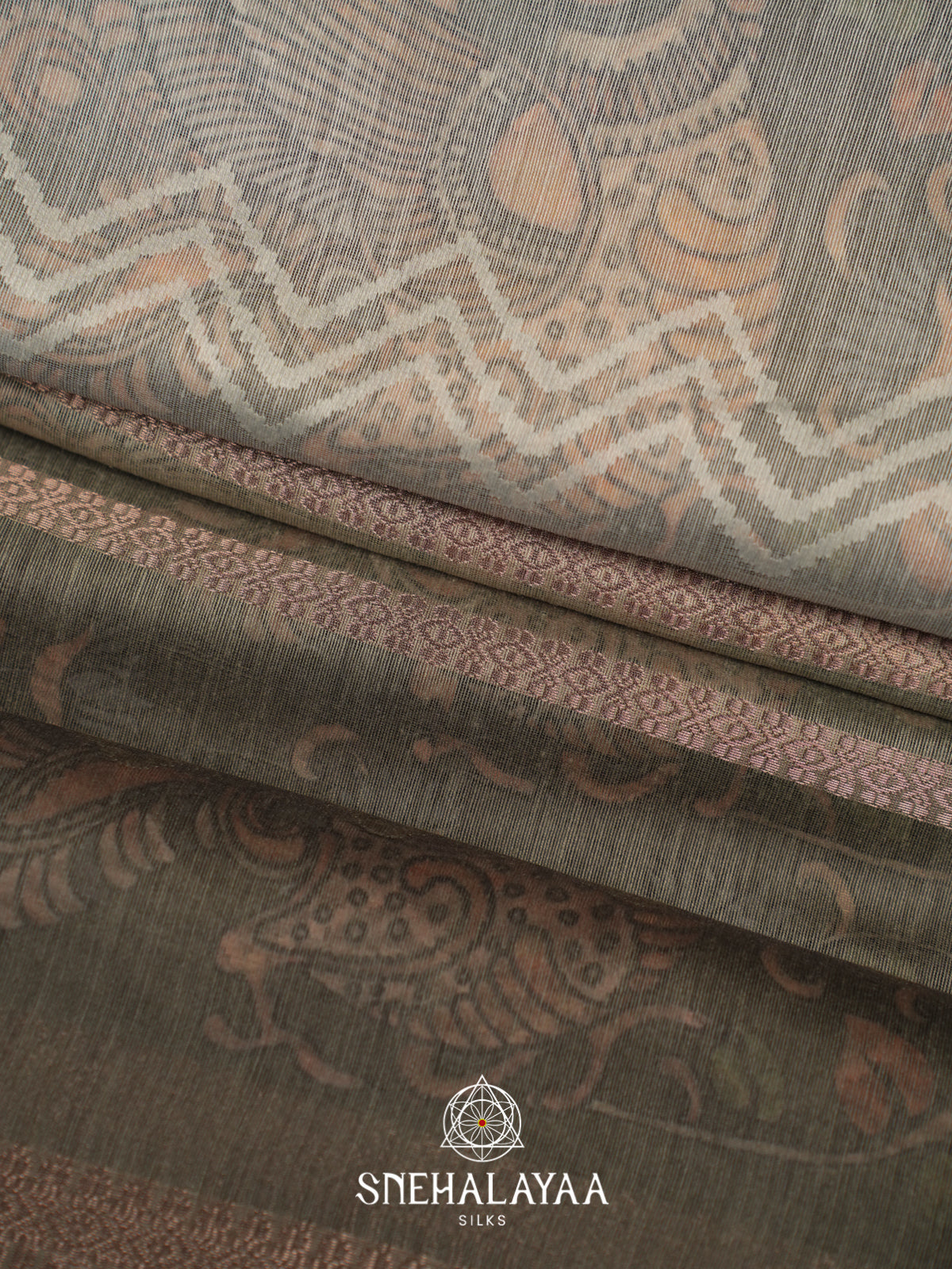 Sage Green  Linen Saree