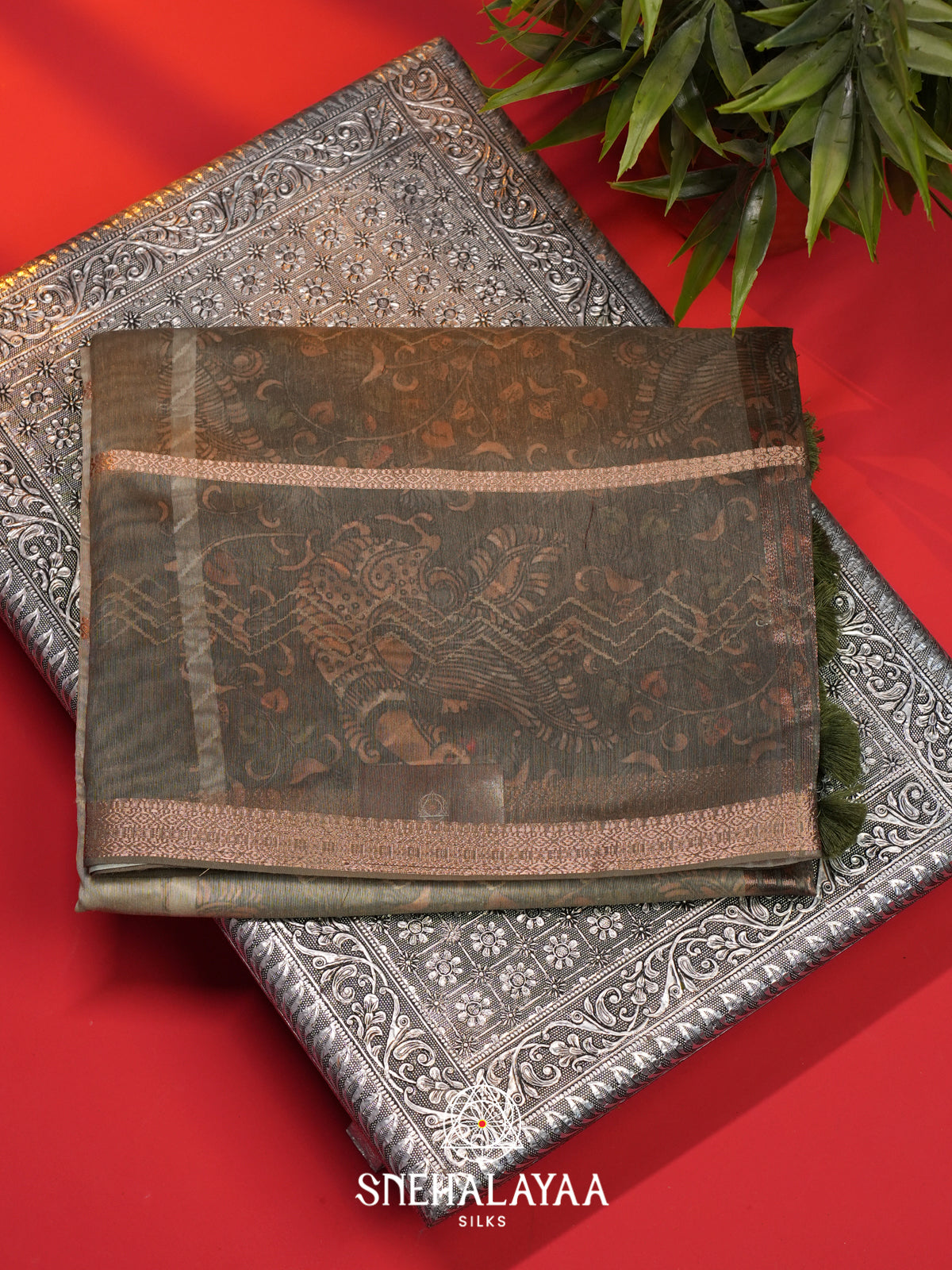 Charcoal Grey  Linen Saree