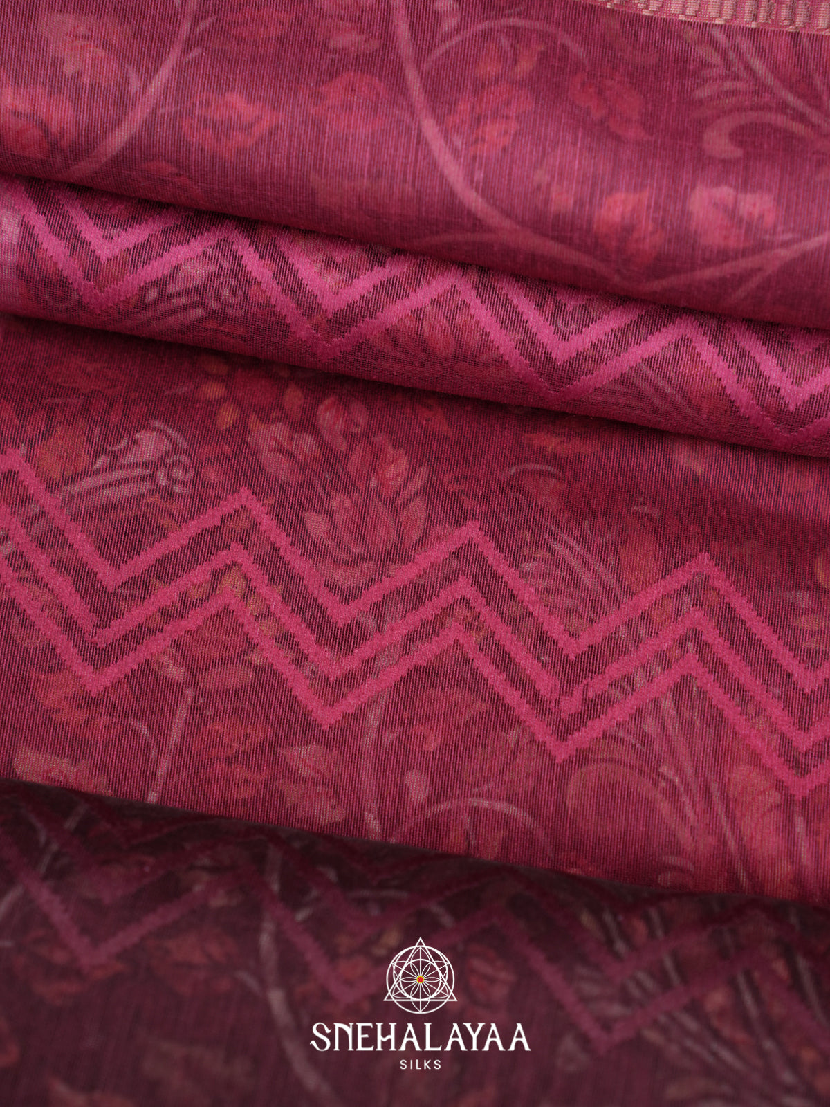 Magenta  Linen Saree