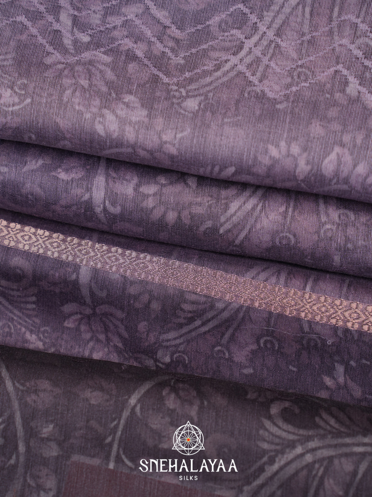 Dusty Violet  Linen Saree