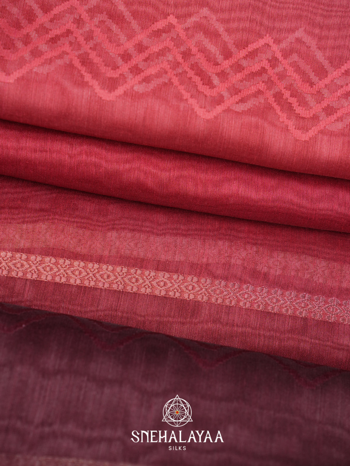 Red  Linen Saree
