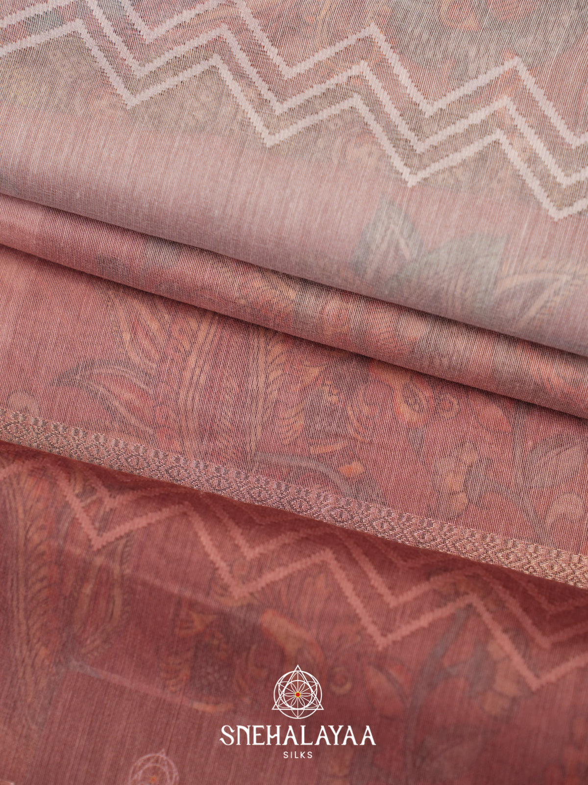 Peach  Linen Saree