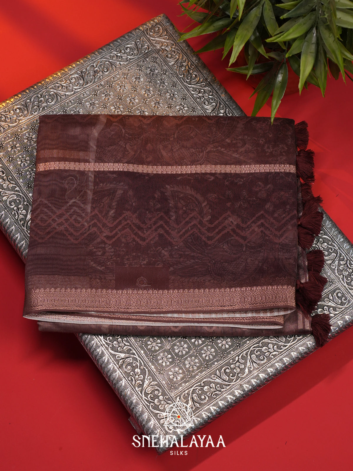 Brown  Linen Saree