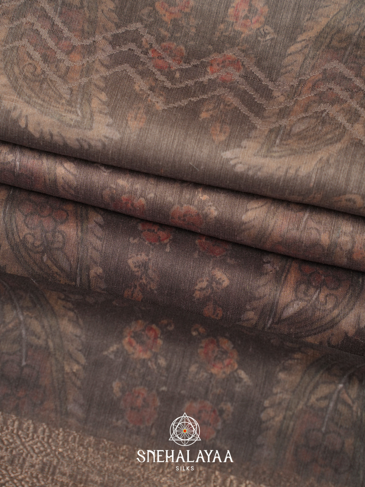 Taupe  Linen Saree
