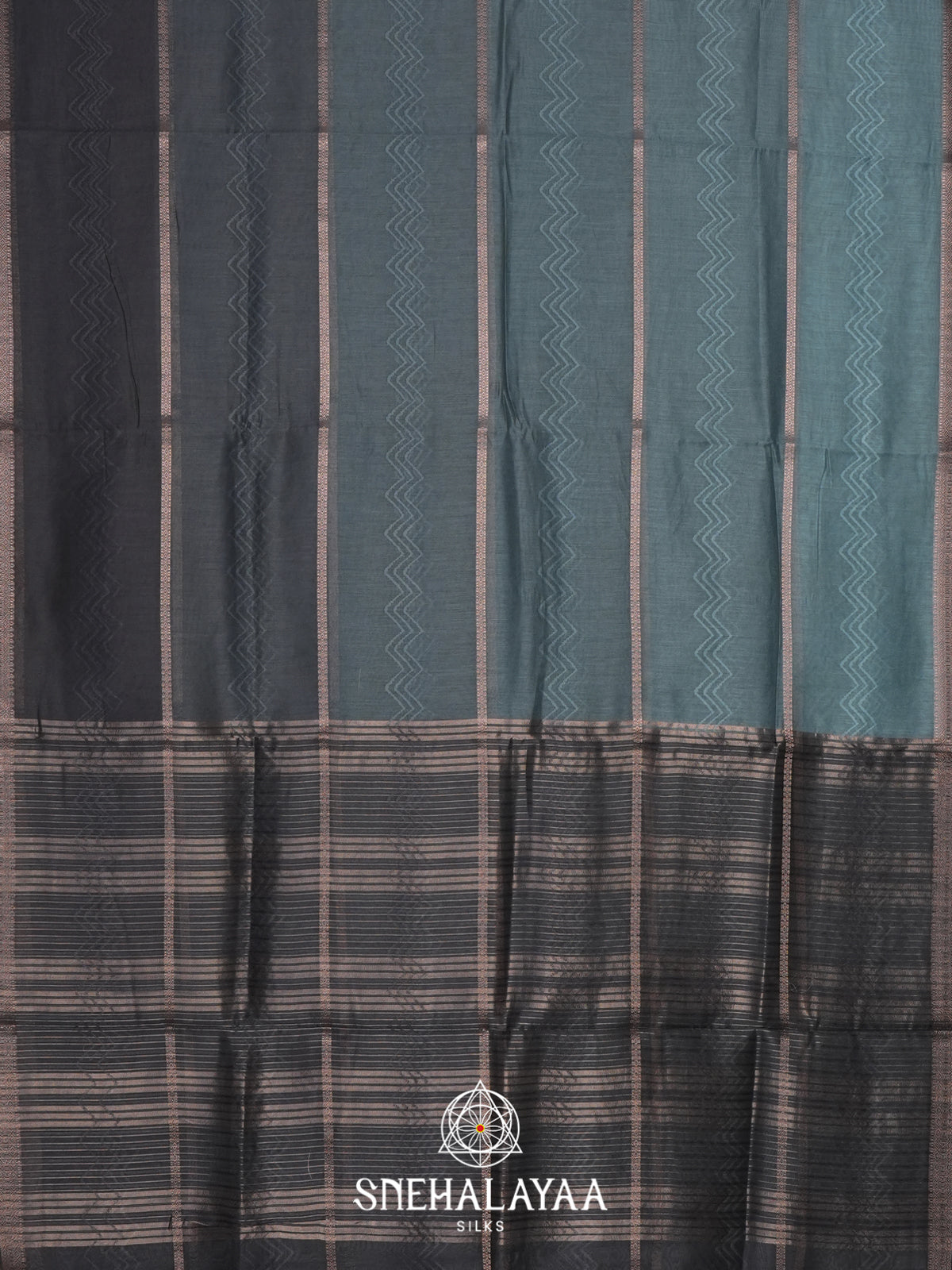 Teal  Linen Saree