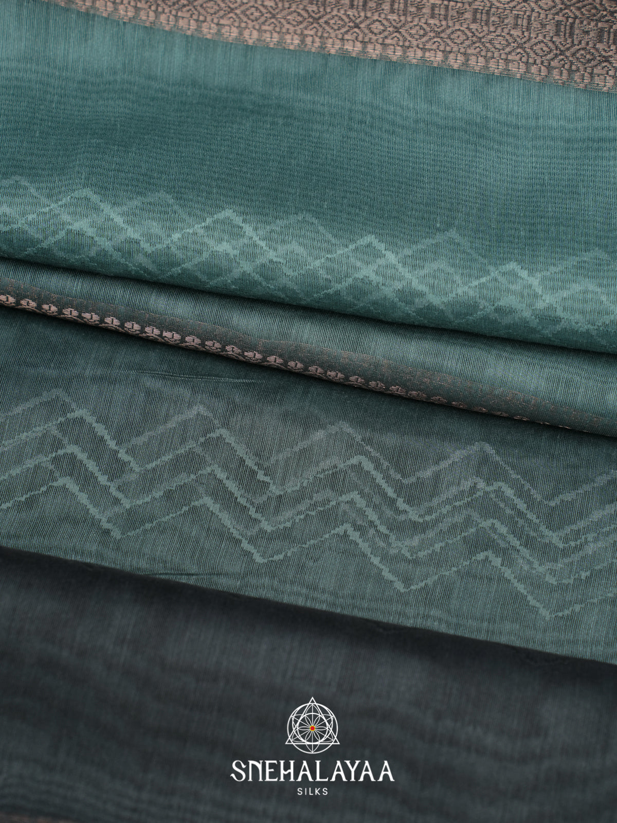 Teal Green  Linen Saree