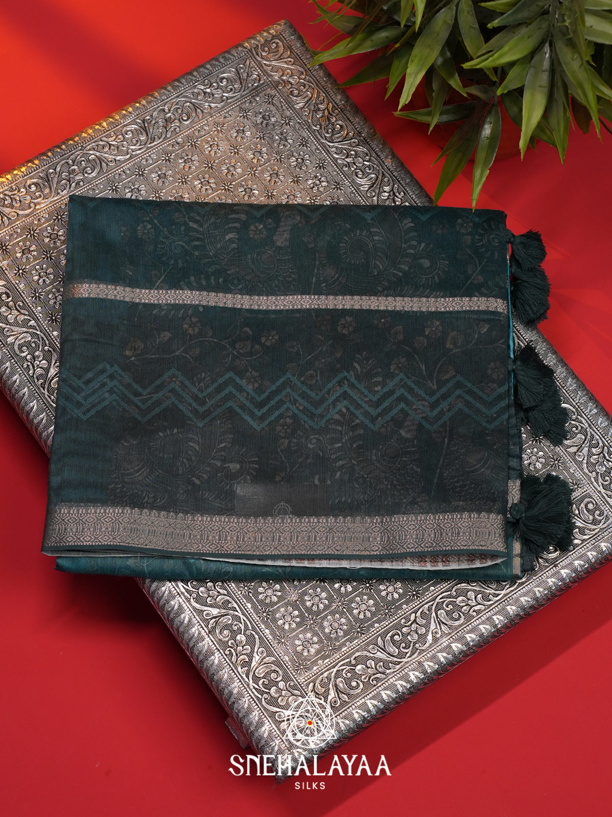 Blue  Linen Saree