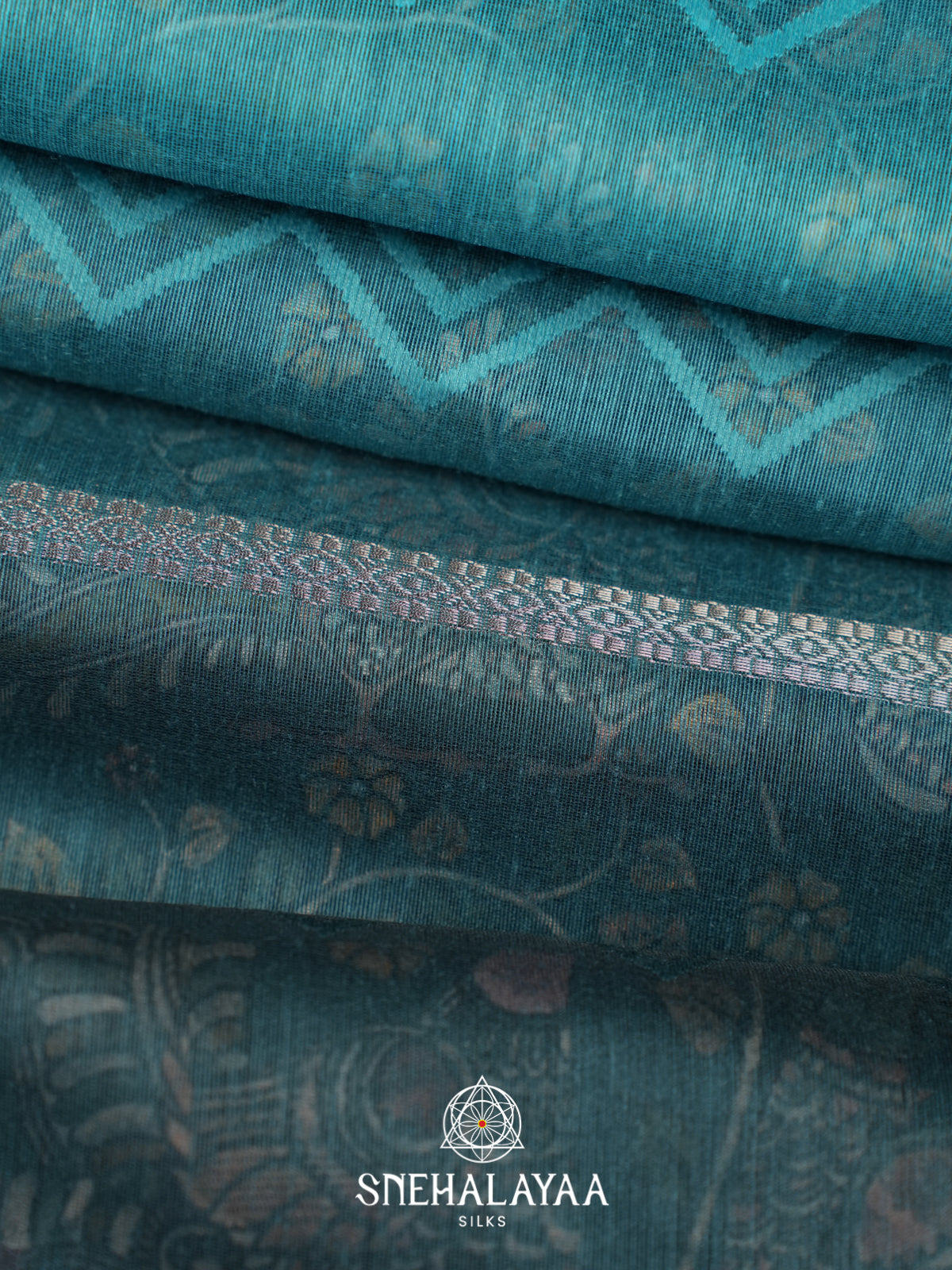 Blue  Linen Saree