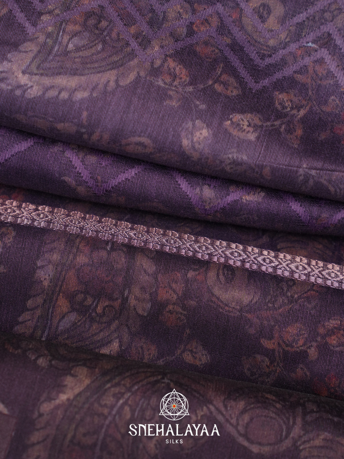 Purple  Linen Saree