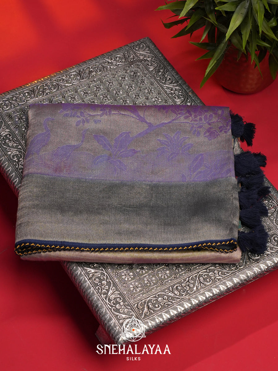 Lavender Tissue Silk Saree
