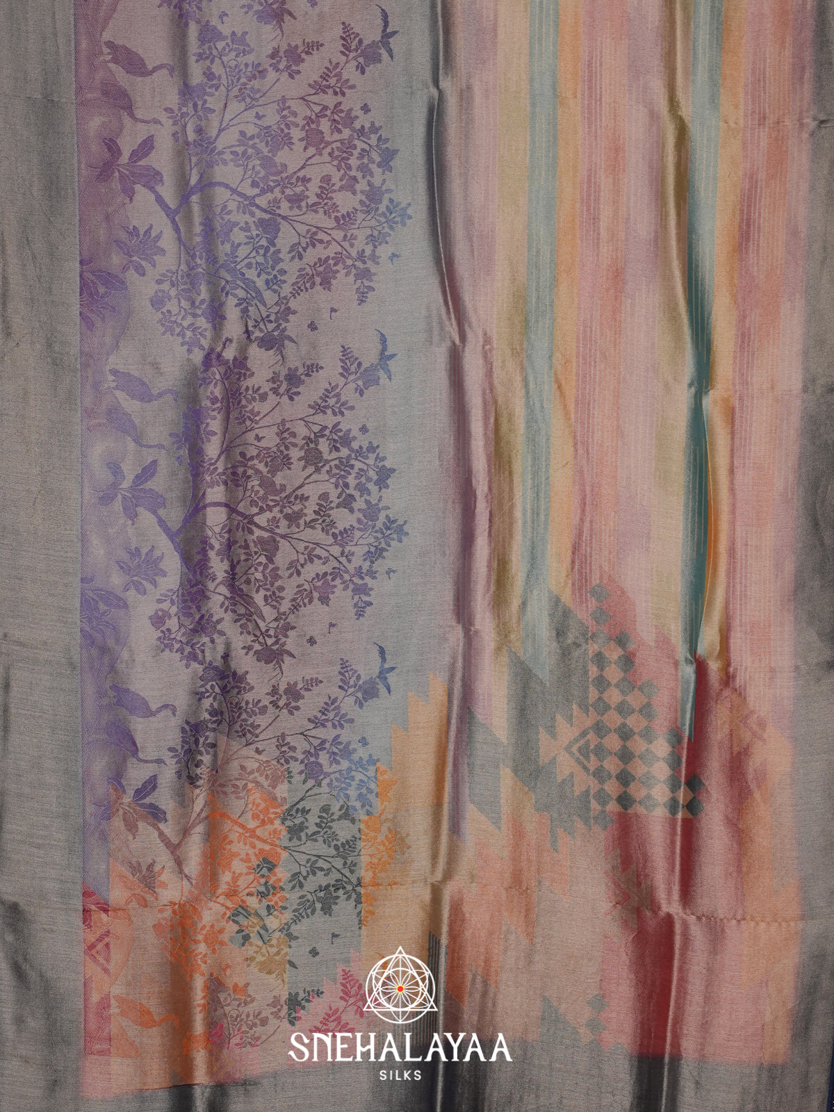 Lavender Tissue Silk Saree