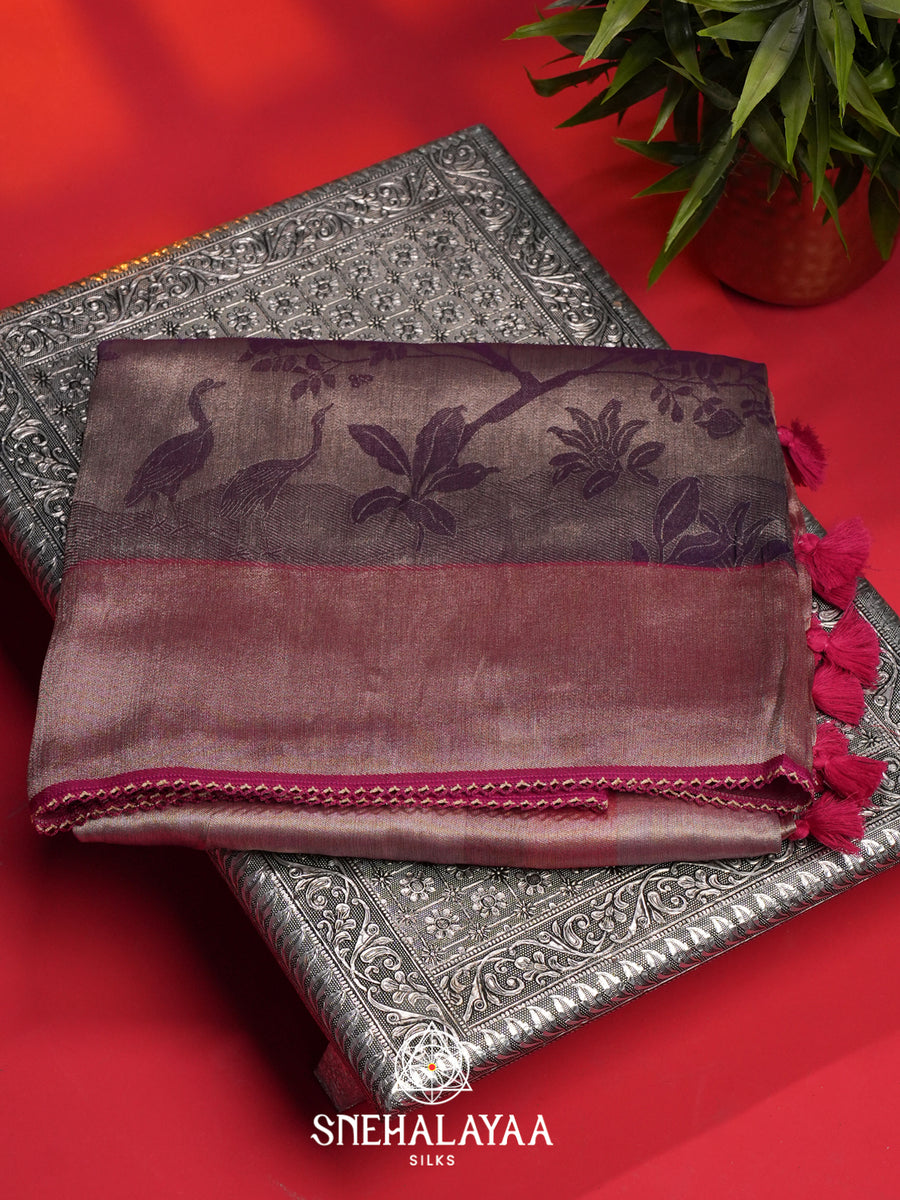 Purple Tissue Silk Saree