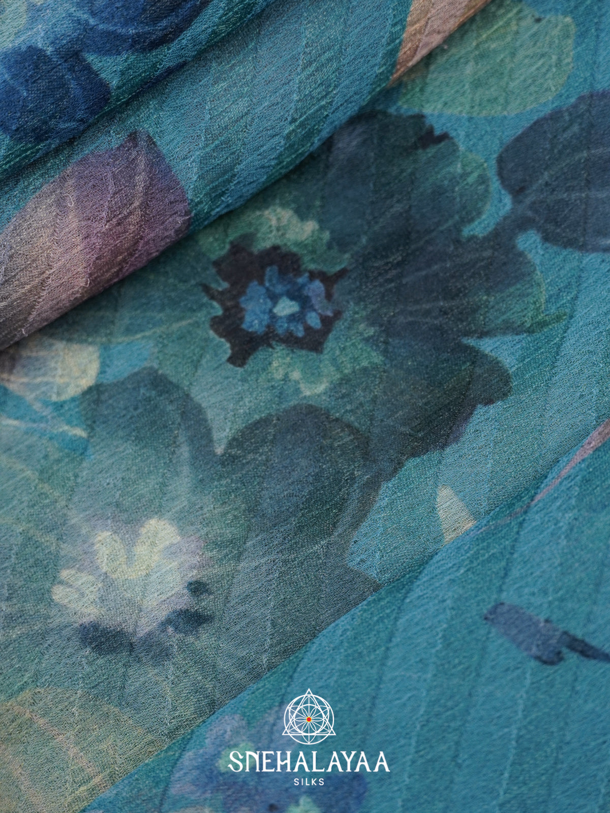Blue Chiffon Saree