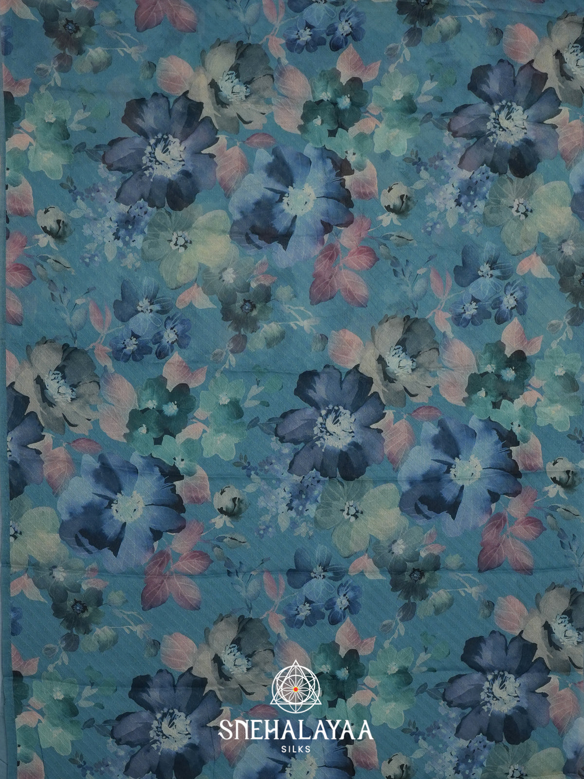 Blue Chiffon Saree