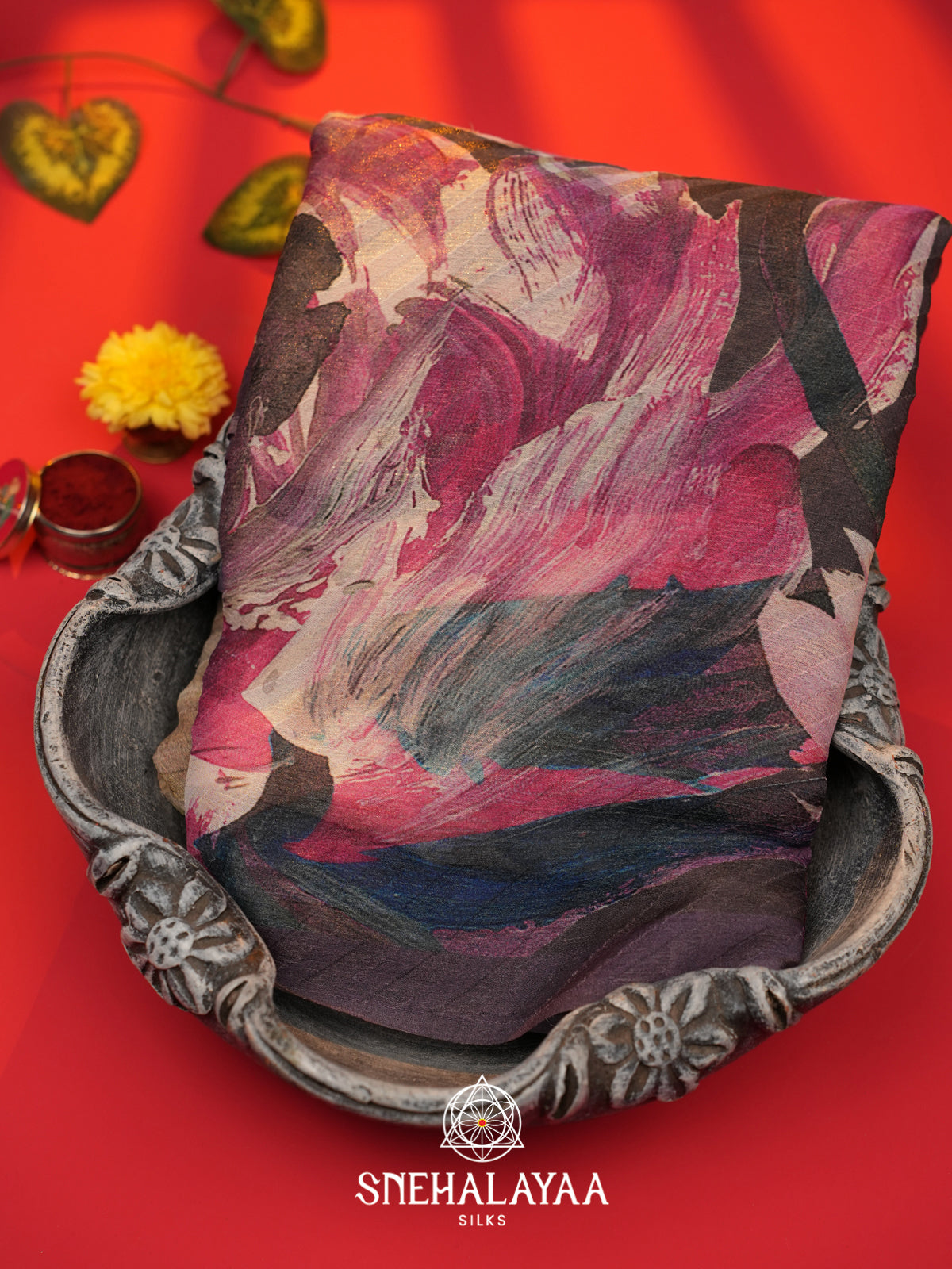 Plum Chiffon Saree