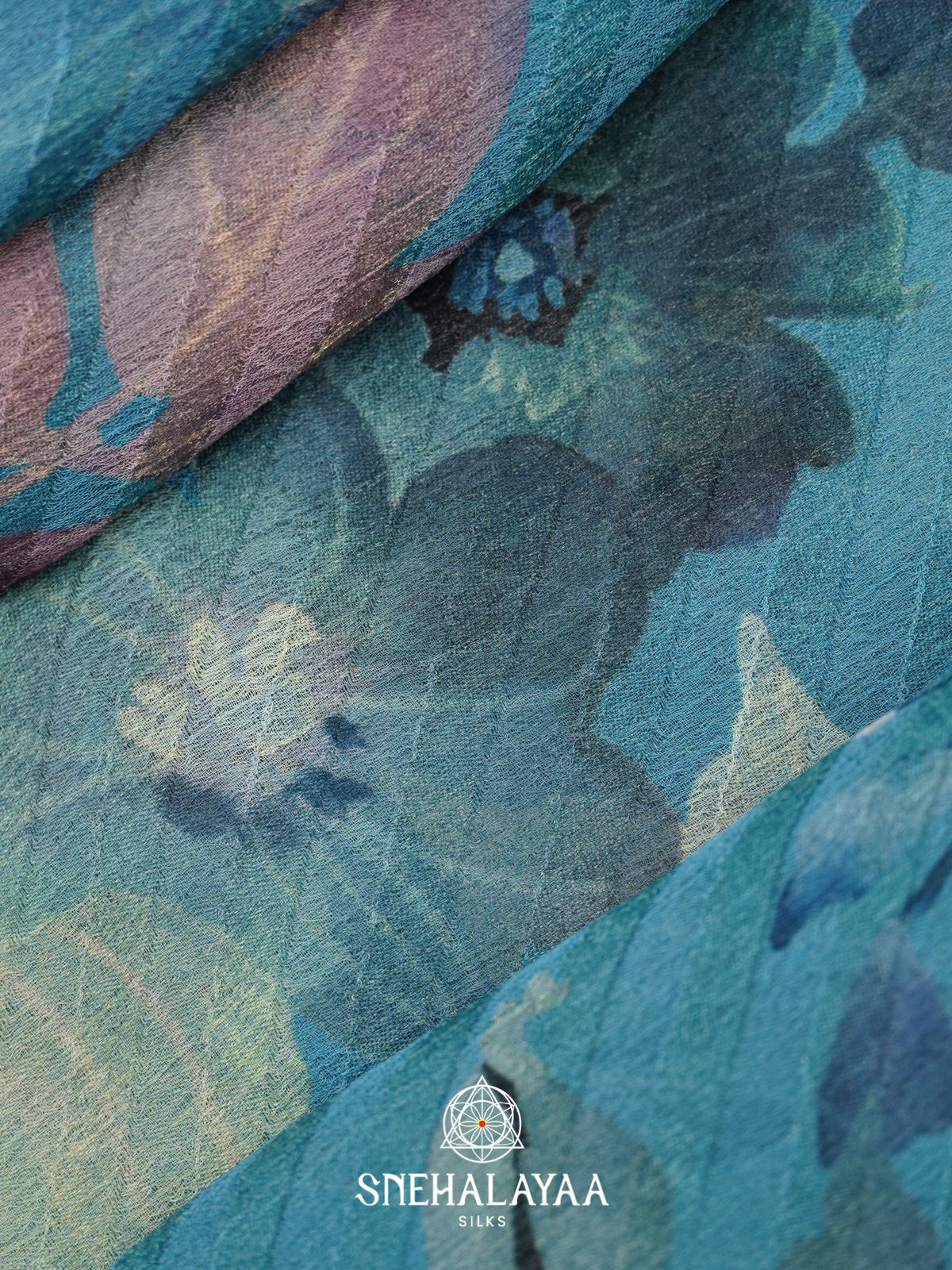 Blue Chiffon Saree