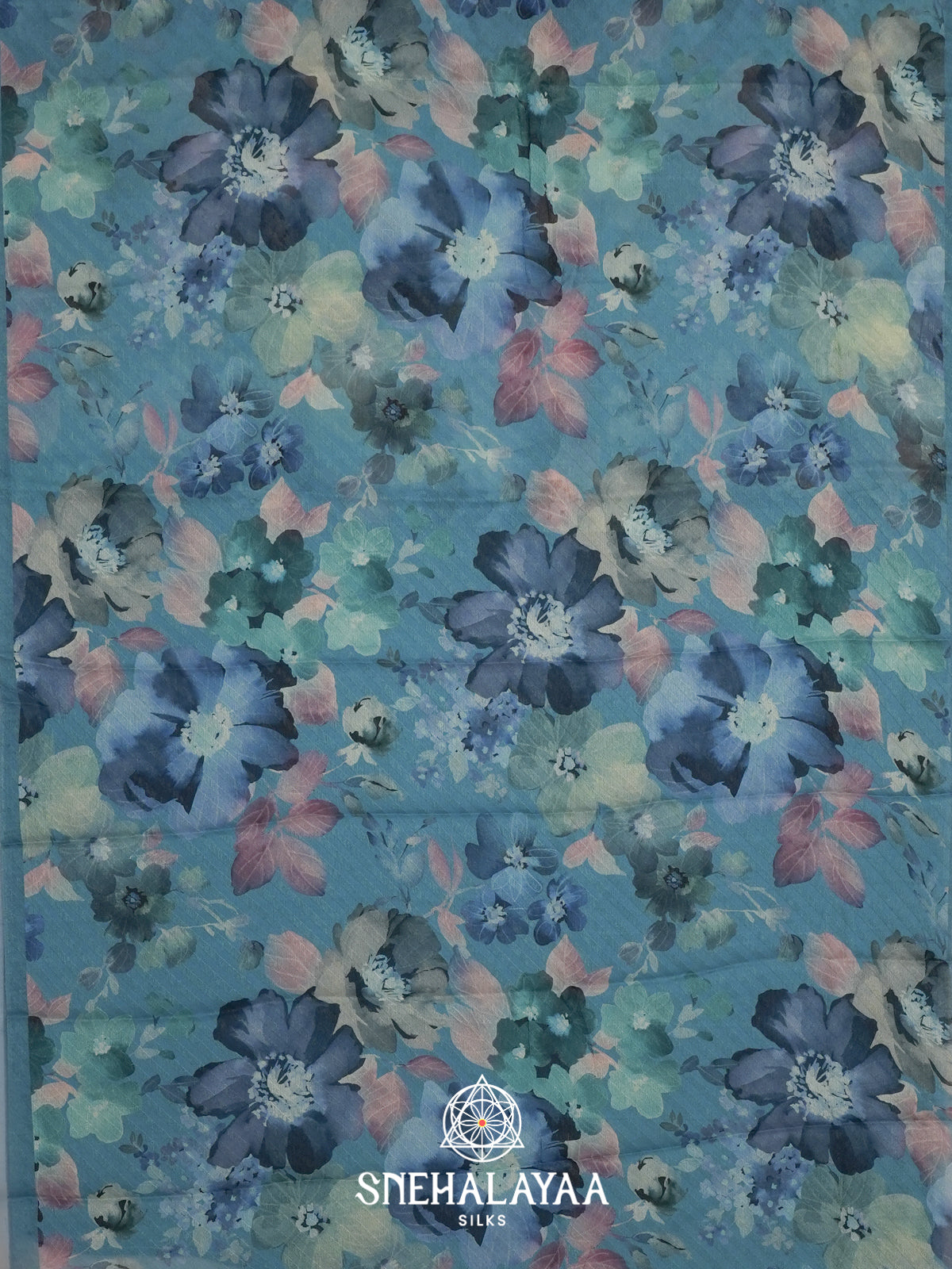 Blue Chiffon Saree