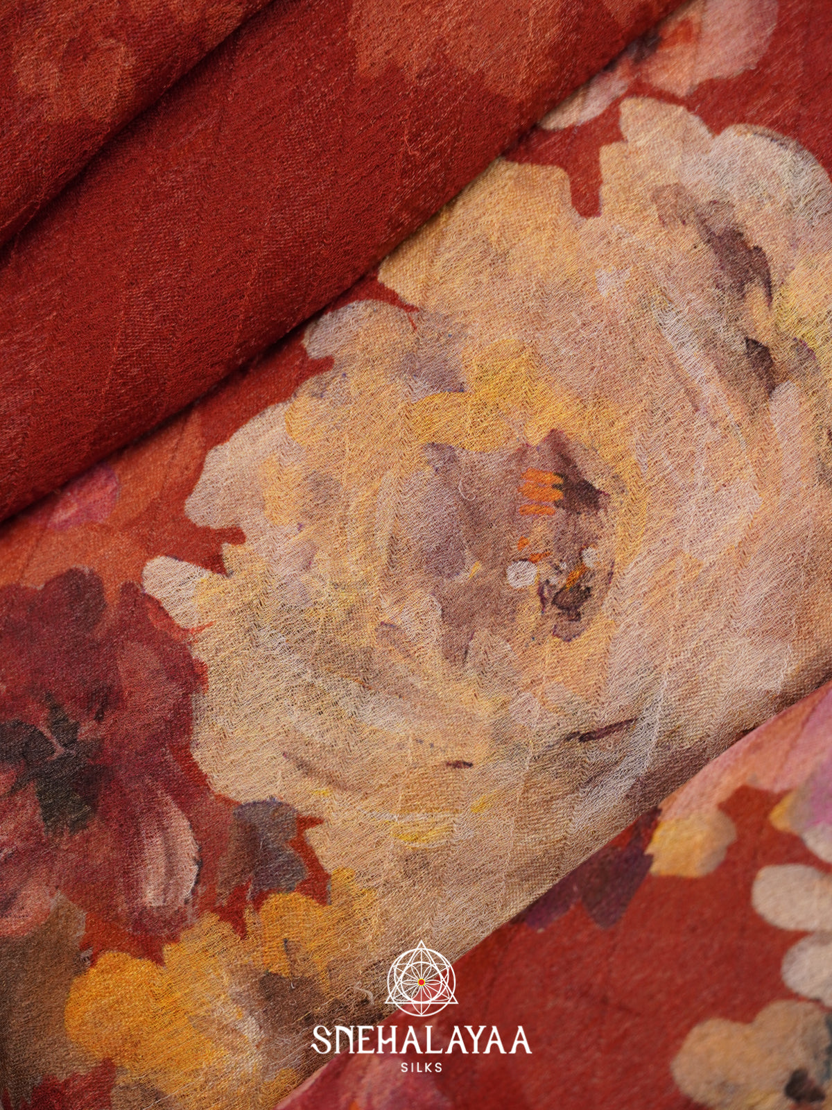 Burnt Orange Chiffon Saree