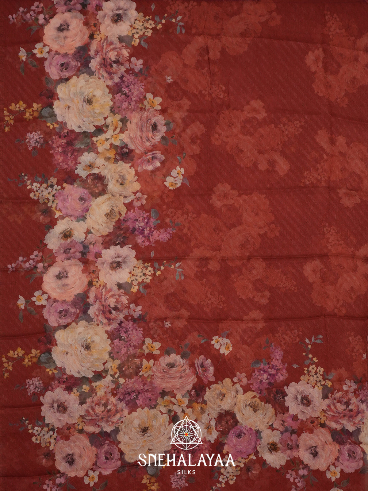 Maroon Chiffon Saree